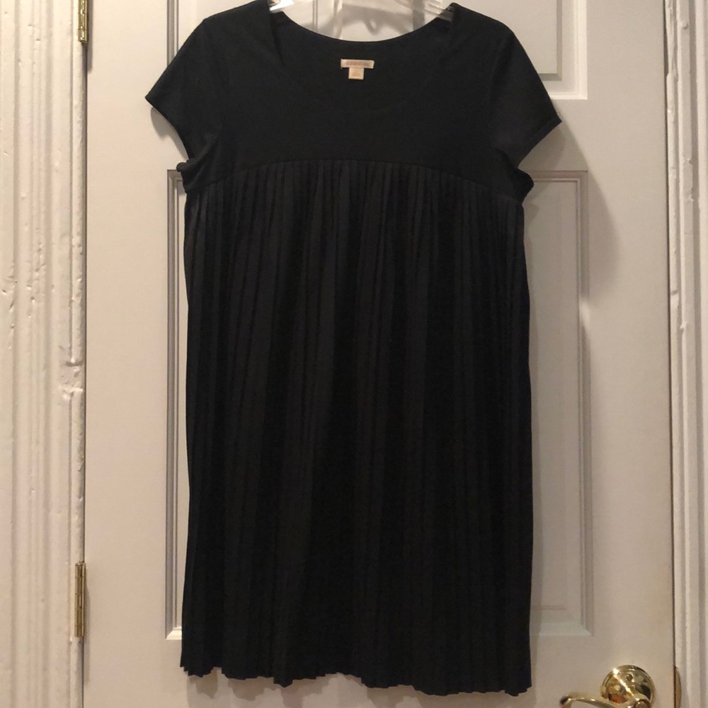 Black pleated vintage mod mini dress/tunic